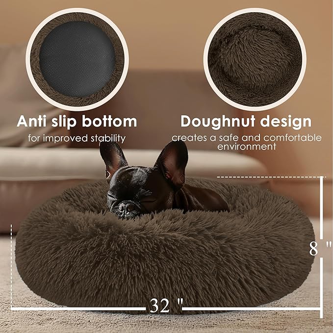 Dog Beds Large Sized Dog and Cats, 32in Pet Beds for Large Pet, Washable Indestructible Extra Large Dog Bed (Coffee)