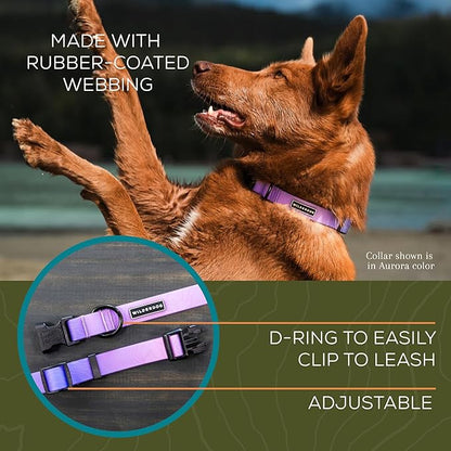 Wilderdog Waterproof Dog Collar - Repels Water & Dirt - Large 17"-24" - Aurora