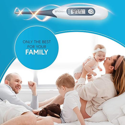 iProven Adult Digital Oral and Rectal Thermometer, Measures in 10 Seconds, with Flexible Tip, Fever Alarm, Thermometer for Kids and Babies (10 Packs)
