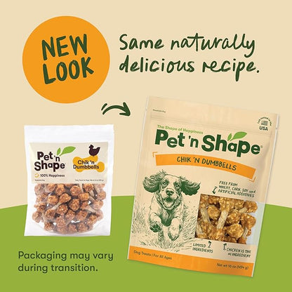 Pet 'n Shape Chik 'N Rice Dumbbells - All Natural Dog Treats, Chicken, 32 oz