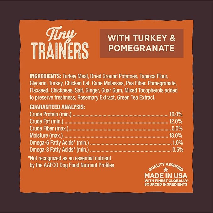 Wellness CORE Tiny Trainers Dog Treats,Natural,Training Treat,Grain Free,Turkey & Pomegranate (6 Ounce Bag),(Pack of 2)