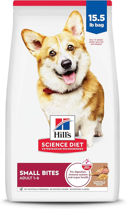 Hill's Science Diet Adult 1-6 Small Bites Dry Dog Food, Lamb Meal & Brown Rice, 15.5 lb. Bag