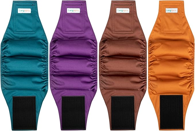 Male Dogs Diapers Belly Bands(4Pack), Washable Reusable Male Boy Doggy Wraps Panties for Doggie Puppy Pooping Potty Training Incontinence Marking Pañal para Perro Large