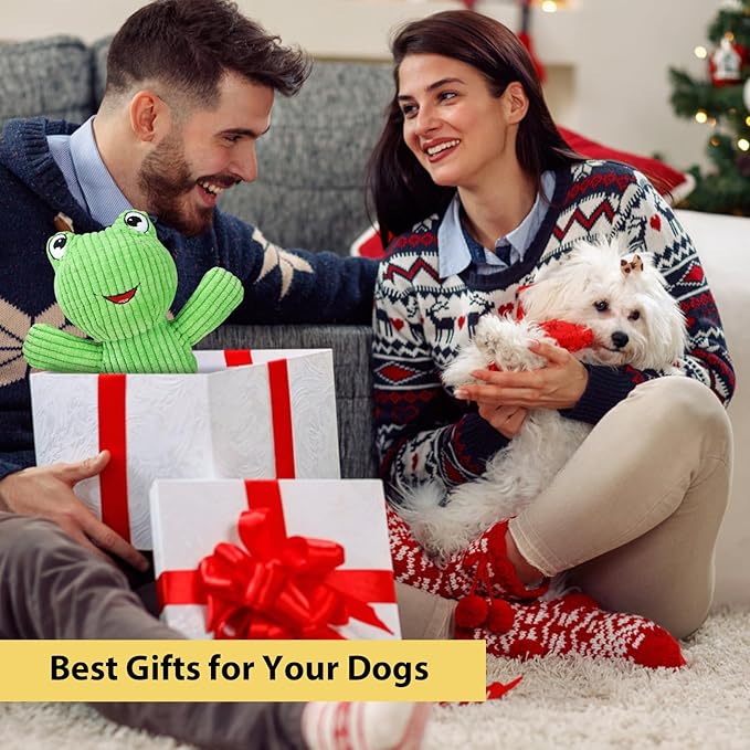 Letsmeet Dog Squeak Toys Durable Plush Dog Toy with Crinkle Paper, Tug of War Pull Toys for Puppies, Interactive Dog Chew Toys for Small, Medium and Large Dogs