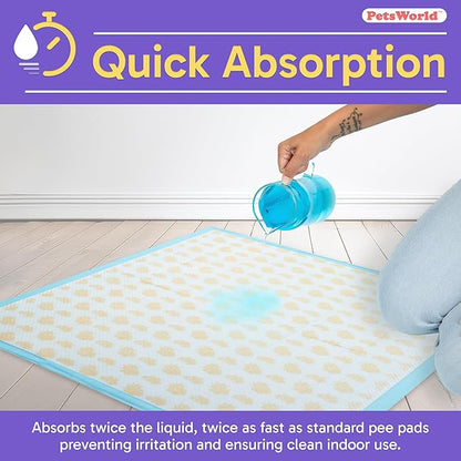PetsWorld Health Monitoring Dog Pee Pads 37"x54" 50 Count – XXXL Color-Changing Pet Pee Pads for Dogs & Pets, Leak-Proof Super Absorbent Dog Training Pads with Odor Control