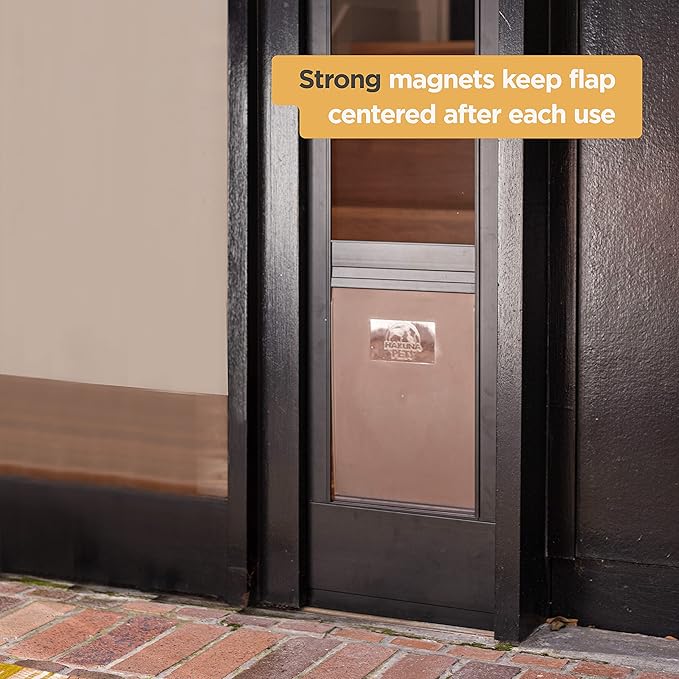Hakuna Pets Patio Pet Door 3.9” Height Extension, Fits Screen Insert Panel for Medium Doors, Black