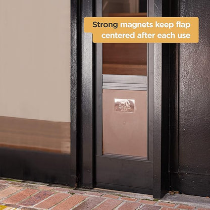 Hakuna Pets Patio Pet Door 3.9” Height Extension, Fits Screen Insert Panel for Medium Doors, Black