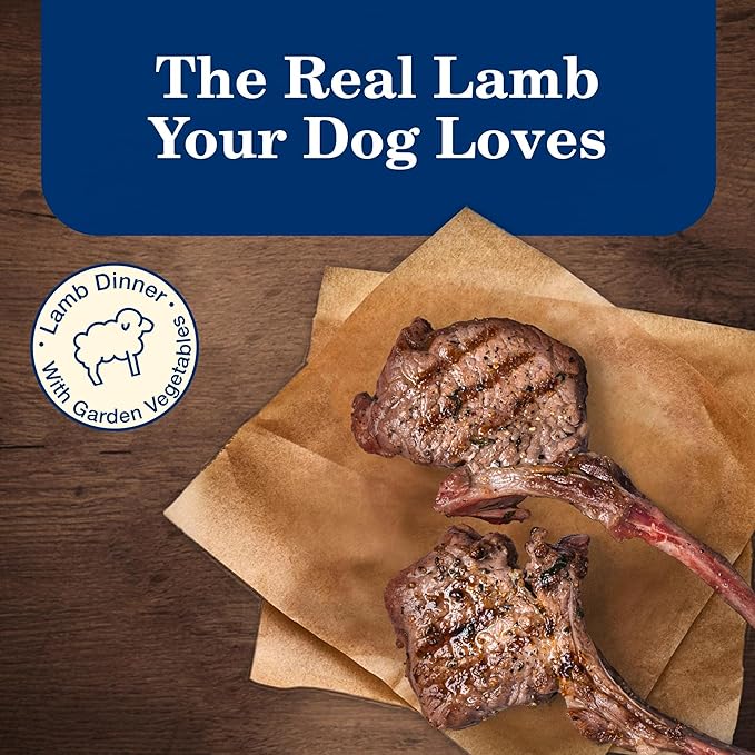 Blue Buffalo Homestyle Recipe Senior 7+ Lamb and Vegetable Dinner Wet Dog Food for Senior 7+ Dogs, Lamb Recipe, 12.5 oz. Can (Pack of 12)
