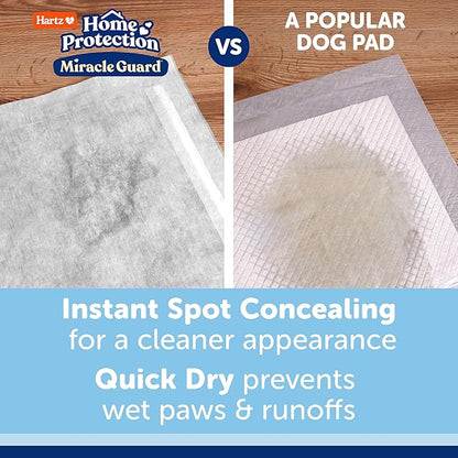 Hartz Miracle Guard Dog and Puppy Dog Pads Max Absorbency 24 Hour Use Odor Eliminating No Leaks, X-Large Size 30 Count