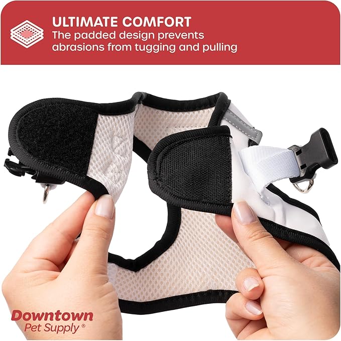 Downtown Pet Supply Step in Dog Harness for Small Dogs No Pull, Small, Doodle - Adjustable Harness with Padded Mesh Fabric and Reflective Trim - Buckle Strap Harness for Dogs