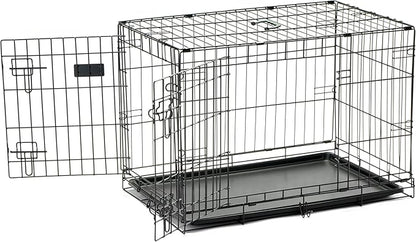 Carlson Secure and Compact Double Door Metal Dog Crate, Medium with Divider Panel