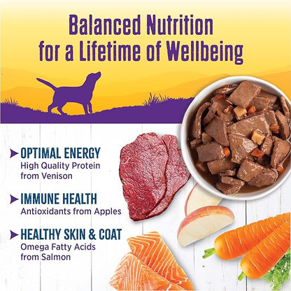 Wellness Complete Health Stew Adult Canned Wet Dog Food, Grain Free, Natural, Venison and Salmon Recipe, 12.5 oz, Pack of 12 Cans