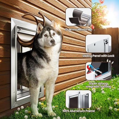 1 Pack * Aluminum Alloy Dog Door & 1 Pack * Slide-in Closing Panel