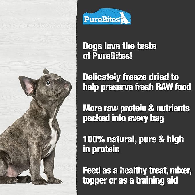 PureBites Lamb Liver Freeze Dried Dog Treats, 1 Ingredient, Made in USA, 3.35oz