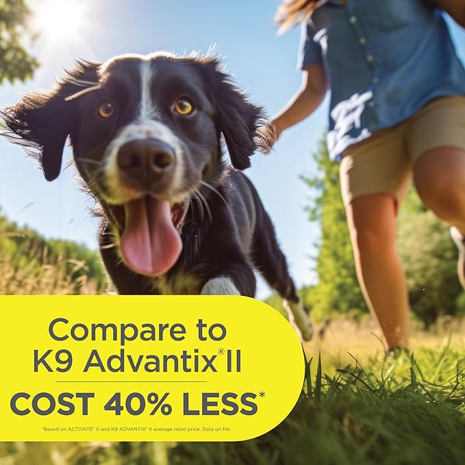 TevraPet Activate II Flea and Tick Prevention for Dogs, Large Dogs 21-55 lbs, Topical Drops, 4 Month Flea and Tick Treatment