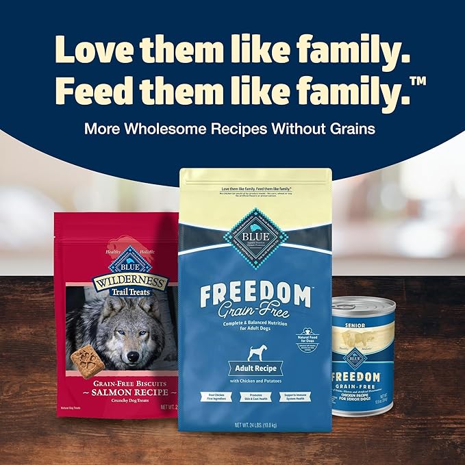 Blue Buffalo Freedom Grain-Free Dry Dog Food, Complete & Balanced Nutrition for Adult Dogs, Made in the USA with Natural Ingredients, Chicken & Potatoes, 11-lb Bag