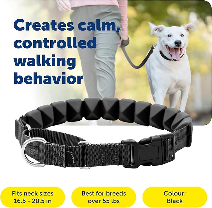 PetSafe Soft Point Training Collar - Comfortable No-Pull Adjustable Quick-Release Collar with Removable Soft Rubber Points - Pain-Free Training for Better Leash Manners - Large - Black