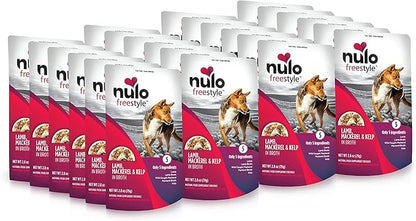 Nulo Freestyle Lamb, Mackerel, & Kelp in Broth Real Meat Dog Food Topper, 2.8 Ounce (Pack of 24)