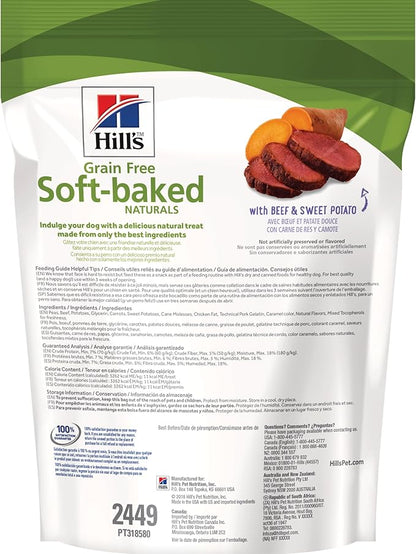 Hill's Grain Free Soft-Baked Naturals Dog Treats, Beef & Sweet Potato, 8 oz. Bag