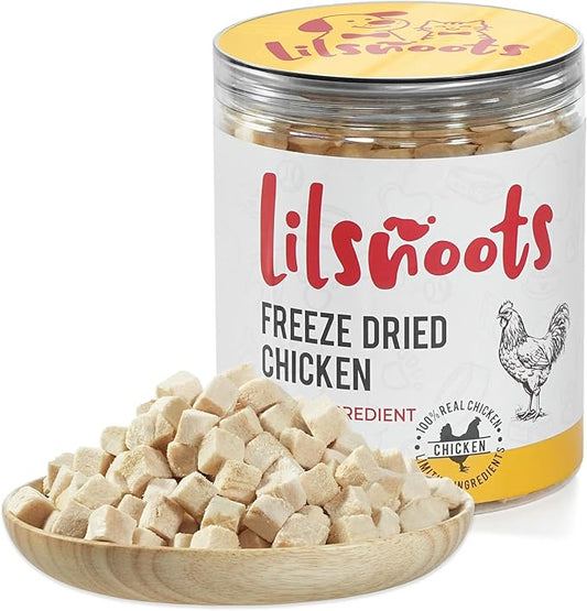 Freeze Dried Chicken Dog Treats Cat Treats, Single Ingredient Raw Chicken Pet Treats, Food Topper, Training Treats, Rawhide Free Freeze Dried Chicken High Protein, 4.6oz