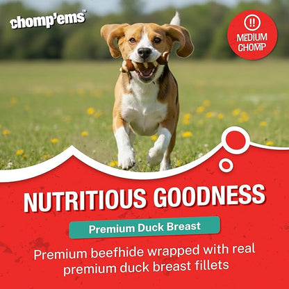 Chomp’ems Premium Beefhide Chews for Dogs, 2 Chews