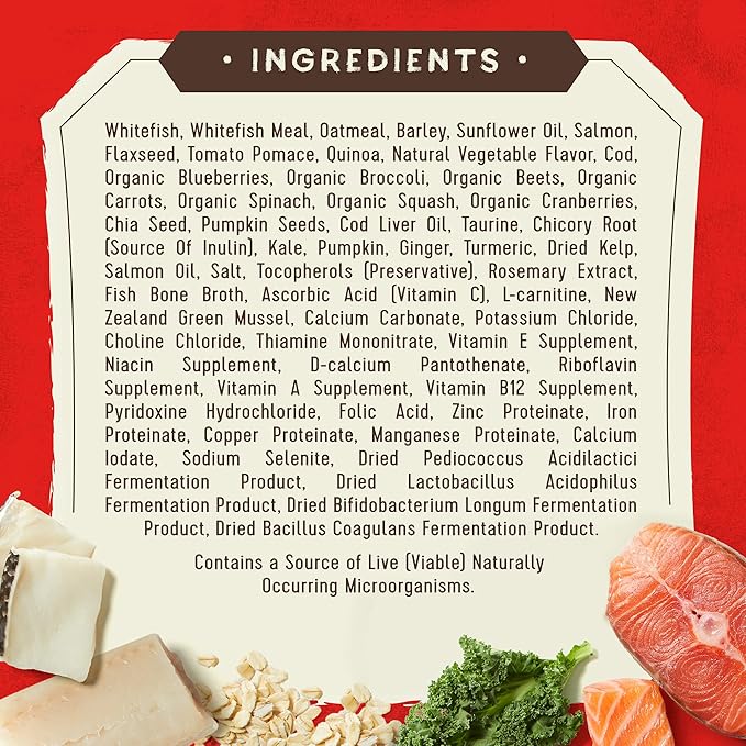 Stella & Chewy's SuperBlends Raw Coated Wholesome Grains Wild-Caught Whitefish & Salmon Recipe with Superfoods, 21 lb. Bag