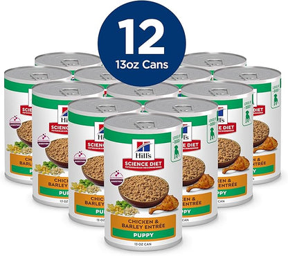 Hill's Science Diet Puppy Wet Dog Food, Chicken & Barley, 13 oz. Cans, 12-Pack