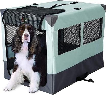 MidWest Homes for Pets Canine Camper Sportable, 36-inch Portable Tent Crate for Dogs, Soft-Sided, Folding Frame, Mesh Windows, Zip Door, Water-Resistant, Includes Pad