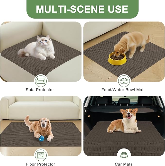 Washable Pee Pads for Dogs, Reusable Puppy Pads Dog Pads, Non-Slip Dog Pee Pads, Leakproof Pet Pee Pads Wee Wee Pads for Dogs. (Coffee, 40"x60"(Pack of 1))