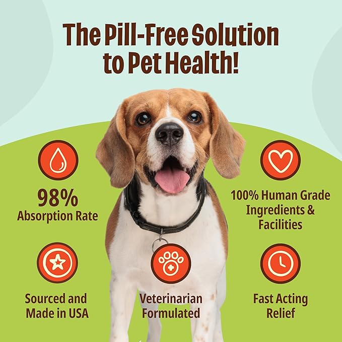 Licks Pill Free Zen Dog Calming - Calming Aid Supplements for Aggressive Behavior & Nervousness - Treats for Stress Relief & Dog Health - Gel Packets - Braised Beef Flavor, 15 Use