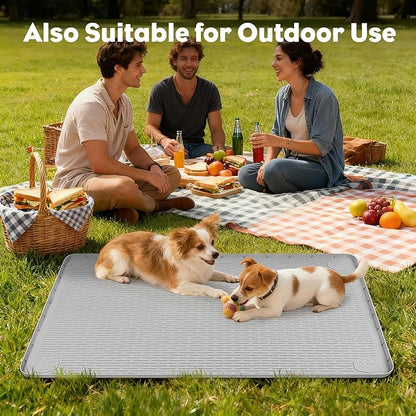40"x28" Reusable Training Pads for Dogs Lanstics Silicone Dogs Mat Non-Slip Dog Training Pads Dog Pee Pad for Potty Training Floor Protector (Grey)