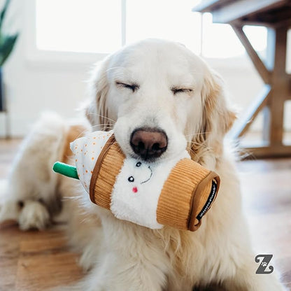 ZippyPaws NomNomz - Dog Squeaky Toys to Keep Them Busy, Funny Food Plush for Small, Medium, & Large Dogs, Cute Stuffed Puppy Toy, Pet Products, Gift for Dogs of All Breeds, Soft & Cuddly - Puppuccino