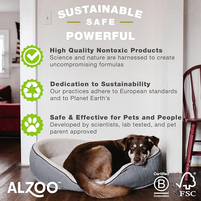 ALZOO Plant Based Flea & Tick Dog Collar - Helps Repel Fleas, Ticks & Mosquitoes - 100% Plant-Based Active Ingredients - Waterproof - Up to 4 Months Protection - Medium-Sized Dogs: 16-40 lbs - Single