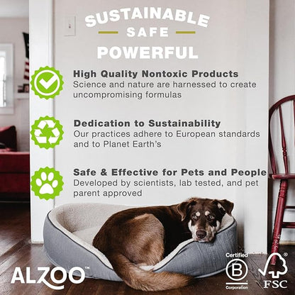ALZOO Plant Based Flea & Tick Dog Collar - Helps Repel Fleas, Ticks & Mosquitoes - 100% Plant-Based Active Ingredients - Waterproof - Up to 4 Months Protection - Medium-Sized Dogs: 16-40 lbs - Single