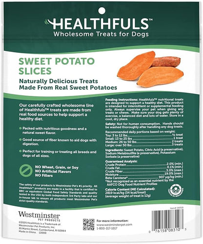Healthfuls Sweet Potato Slices Healthy Dog Treats – Limited Ingredient, Grain Free, Made from Real Dried Sweet Potatoes, 16 oz