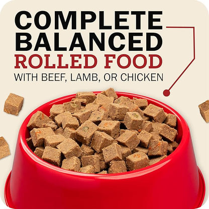 Redbarn Pet Products Premium Rolled Dog Food, Semi-Moist, Beef Recipe - High Protein Full Feed, Topper, Training Treat, or Pill Pouch - Balanced Meal with Functional Ingredients - 4 lb, 8 Rolls
