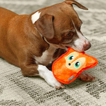 Outward Hound Durablez Minis – Squeaky Plush Dog Toy, No Stuffing for Less Mess, Interactive & Tough, Jumbo Squeaker, Puppies & Small Dogs, Fox, 6.3"