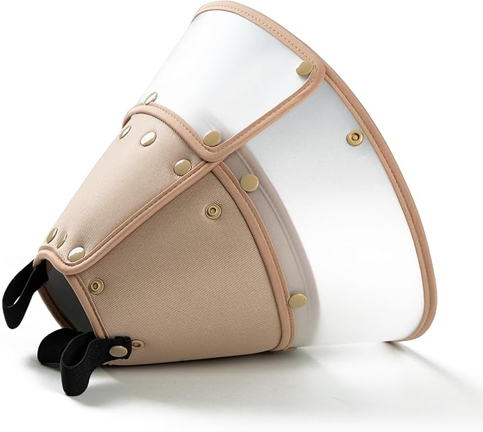 Soft Dog Cone Collar for Large Medium Small Dogs - Adjustable Pet Recovery E-Collar, Tan XLarge Long
