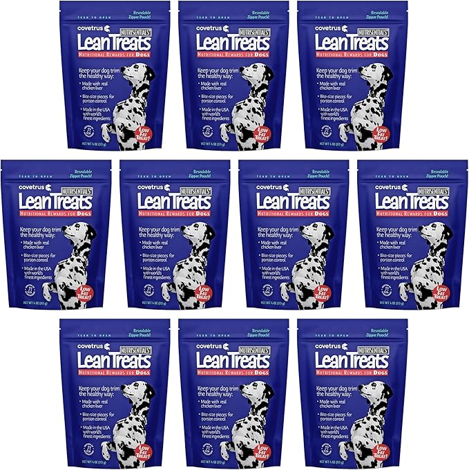 Covetrus Nutrisential Lean Treats for Dogs - Small, Medium & Large Dogs (K9) - Nutritional Low Fat, Bite-Size - Soft Chicken Flavor - 10 Pack - 4oz