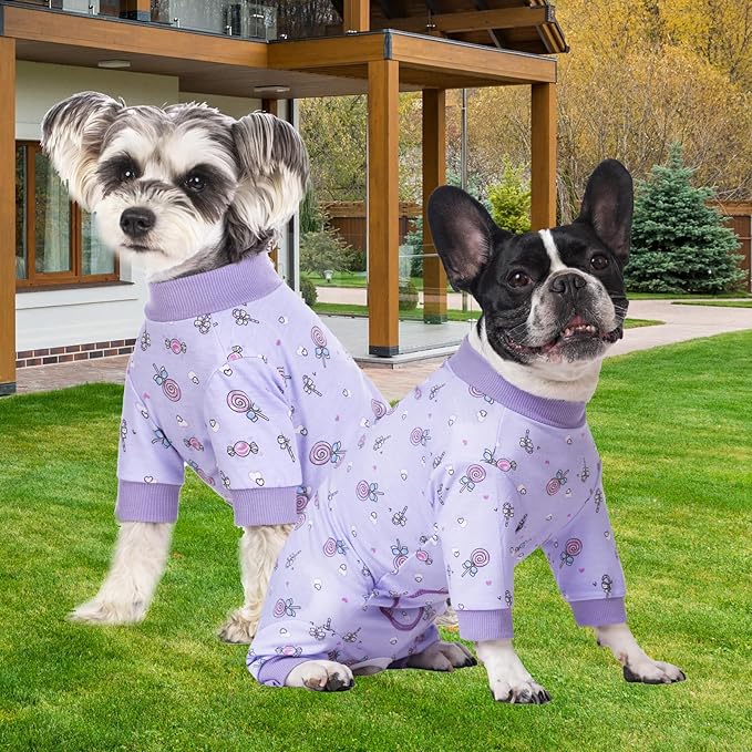 Dog Surgery Recovery Suit, Dog Onesie for Surgery Female Male Dogs, Dogs Pajamas Long Sleeve, Small Dogs Onesie, Abdominal Wound Bandages Surgical Suit, Cat Recovery Suit for Shedding Skin Disease