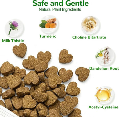Liver Support for Dogs, Milk Thistle for Dogs - Detox, Metabolic, Dog Multivitamin Supplement for Liver and Kidney Support & Immune Health, 200 Soft Chews