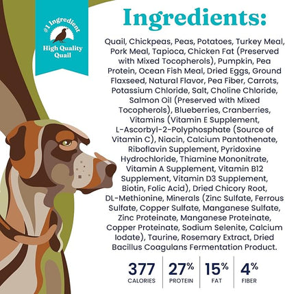 Solid Gold Sensitive Stomach Dog Food for Adult & Senior Dogs - Grain Free Healthy Dog Food w/Real Quail, Pumpkin, Fiber & Probiotics for Gut Health & Digestion - Kibble for Sensitive Stomachs - 24LB