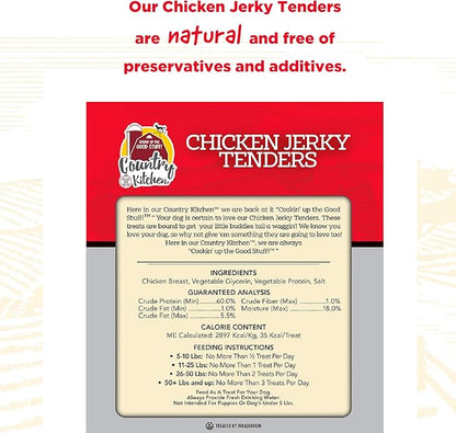 Country Kitchen Chicken Jerky Tender Dog Treats, Made with Real Chicken, High Protein, Low Fat, No Artificial Colors, 32 oz