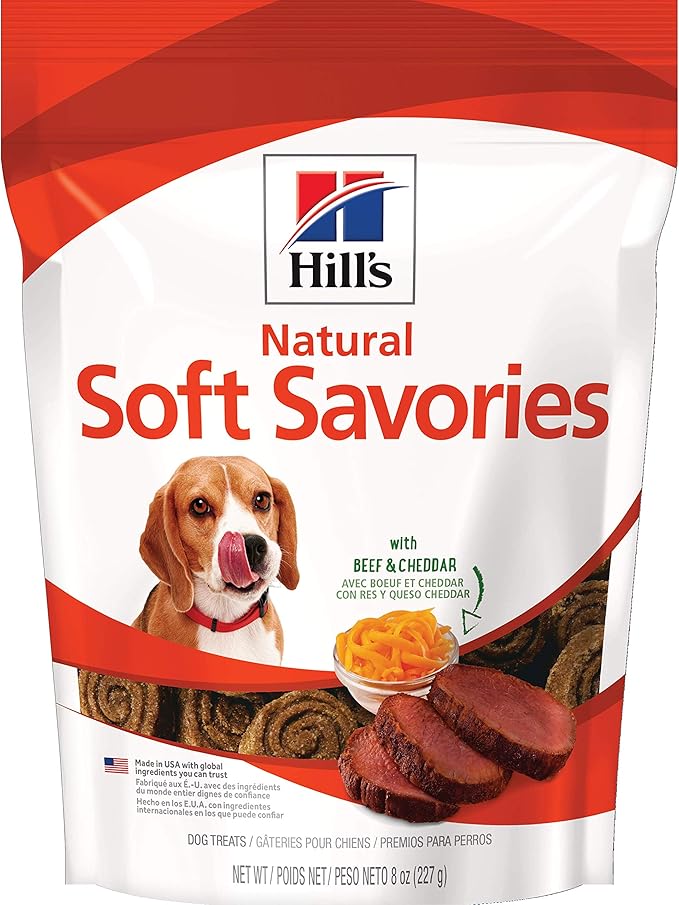 Hill's Natural Soft Savories Dog Treats, Beef & Cheddar, 8 oz. Bag