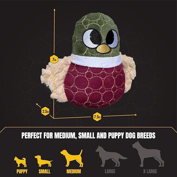 Bite Force -Durable & Strong Dog Toy Beak with Squeaker, Kevlar-Reinforced for Aggressive Chewers for Small Medium Large Dogs - Dark Red.