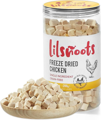 Freeze Dried Chicken Pet Treats for Dogs, Cats, Single Fresh Ingredient Training Treats, Food Topper, Rawhide Free Freeze Dried Chicken High Protein, 7oz