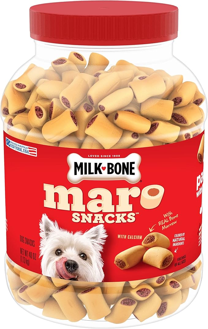 Milk-Bone Dog Treats Bundle: MaroSnacks Beef 40 Ounce + Flavor Snacks Mini's 36 Ounce