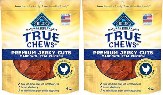 Blue Buffalo True Chews Premium Jerky Cuts Dog Treats with Natural Ingredients Chicken (Pack of 2)