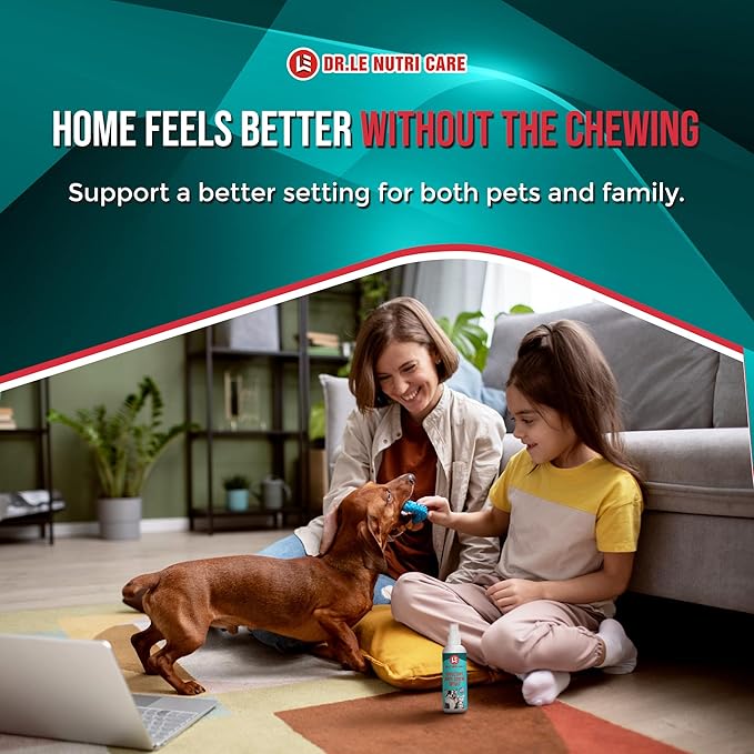 Dr.Le Nutri Care No Chew for Puppy, Dogs & Cats - Extended Formula - Made in USA - 237mL (8 fl Oz) - Multi-Surface Application – Safe, Bitter Deterrent – No Residue or Stains