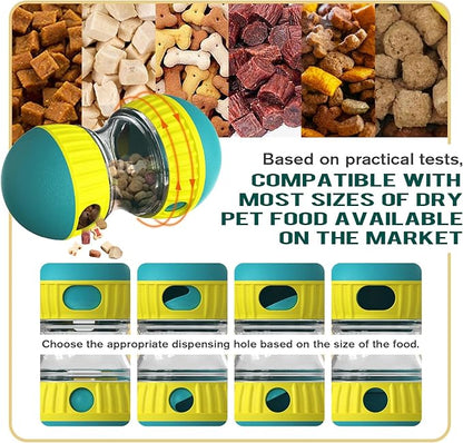 BSISUERM Dog Puzzle Toy Adjustable Treat Dispensing Ball Food Dispenser Tough Slow Feeder Puppy Enrichment Training Toy Pet Interactive Chase Toys for Small Medium Large Dogs to Keep Them Busy, Green